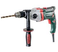 metabo BEV 1300-2 Perceuse Filaire, 1300 W, Mandrin à Couronne Dentée | Moteur Marathon robuste, 2 vitesses, ø 40 mm bois, ø 16 mm acier, mode impulsion, électronique VTC, poignée supplémentaire