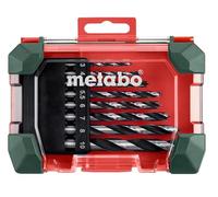 metabo Coffret de 8 Forets à Bois SP, Mèche Hélicoïdale pour Bois Dur | Set 626705000 pour perçage de précision dans le contreplaqué et panneaux de particules, compatible avec perceuses sans fil