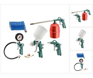 Metabo Druckluft-Werkzeugset LPZ 7 Set Blaspistole Reifenfüllmessgerät