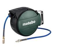 metabo Enrouleur de tuyau SA 210-8 m - Tuyau hybride - Raccord rapide universel 1/4" - Pression 10 bar - Verrouillage et enroulement automatiques - Support mural et de plafond - Enrouleur de tuyau