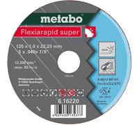 Metabo Flexiarapid Supe 125 x 1,6 x 22,23 inox, meule de tronçonnage 616222000