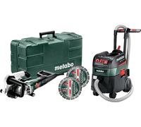 Metabo Fraiseuse de maçonnerie MFE 40 + Aspirateur universel ASR 35 L ACP Set + 2 disques à tronçonner diamantés Classic UC ; coffret plastique