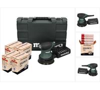 Metabo FSX 200 Intec Ponceuse excentrique 240 W 125 mm + 4x Toolbrothers SPIDER Filet de ponçage Set + Coffret