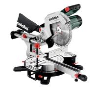 metabo KGS 254 M Scie à Onglets Radiale, 1800W, Coupe LED PCL, 254mm | Capacité 305x92mm, avec 1 lame bois, rallonges de table et sac collecteur, compacte pour usage mobile, précision classe M