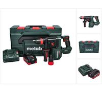 Metabo KH 18 LTX BL 28 Q : perceuse-visseuse à percussion sans fil 18 V, 3 J, SDS plus, moteur Brushless, incluant 1 batterie 8,0 Ah, un chargeur et un coffret MetaBox