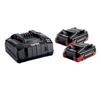metabo Kit de Base - 2 Batteries LiHDX 4.0Ah Chargeur Rapide ASC 145 - Puissant, Durable, Technologie de Batterie 18V - Idéal pour Les Professionnels