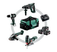 Metabo Kit d'outils sans fil Combo pour l'artisanat du bâtiment Metabo 4.3SB 18 LT BL + W 18 L 9-125 Quick + KH 18 LTX 24 + STA 18 LTX 100 ; Pochette à outils Quantité:1