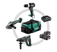Metabo Kit d'outils sans fil Metabo 3.1SB 18 LT BL + W 18 L 9-125 Quick + KH 18 LTX 24 ; Pochette à outils Quantité:1