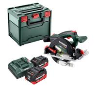 Metabo KS 18 LTX 57 BL Scie circulaire portative sans fil 18 V 57 mm + 2x batterie LiHD 10,0 Ah + chargeur + Metabox