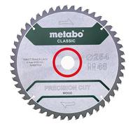 metabo Lame de Scie Circulaire 254x30 mm, Precision Cut Wood, 48 Dents | Denture alternée avec angle de 5° négatif pour bois massif et stratifié, idéal pour scies semi-stationnaires, MDF