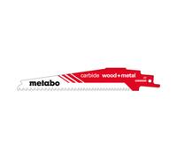 Metabo Lame de scie sabre « carbide wood + metal » 150 x 1,25 mm, CT, 3-4mm/6-8TPI (626559000) Quantité:1