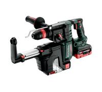 Metabo Marteau combiné sans fil Metabo KH 18 LTX BL 28 Q Set ISAavec système d'aspiration des poussières intégré et mandrin interchangeable Metabo Quick ; metaBOX 185 XL ; 18V 2x5.5Ah LiHD + ASC 145 Q