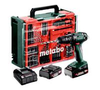 Metabo Metabo Perceuse-visseuse à percussion sans fil SB 18 Set (602245710) avec atelier mobile 78 pièces, mallette plastique, 18V 2x2Ah Li-Power + SC 30 Quantité:1