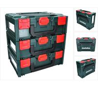 Metabo metaBOX 145 Set: 3x Coffrets à outils 396x296x145mm, système empilable - sans insert