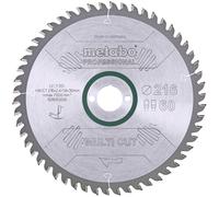 Metabo Lame de scie circulaire au carbure MultiCut Prof 216x30 mm – 60 dents FZ/TZ – 5° nég.