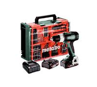 Metabo - Perceuse-visseuse à percussion sans fil 18 V avec accessoires, 2 batteries 2,0 Ah Li-Power, chargeur 614053710