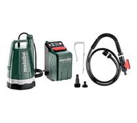 metabo Pompe Immergée TPF 18 LTX 2200, Vide-Cave et Récupérateur Eau 18V | Pompe à eau claire flexible 2200 l/h, refoulement 22 m, aspiration plate 1 mm, sans batterie ni chargeur