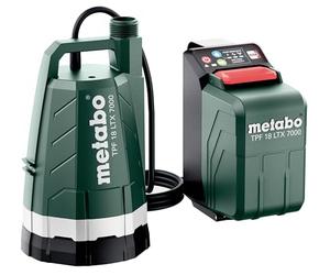 metabo Pompe submersible sans fil TPF 18 LTX 7000-18 V, CAS, débit max. 7000 l/h, hauteur de refoulement 9 m, profondeur d'immersion 6 m, pression max. 0,9 bar - compacte et puissante pour le drainage