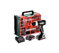 Metabo - Perceuse-visseuse à percussion sans fil 18 V avec accessoires, 2 batteries 2,0 Ah Li-Power, chargeur 614053710