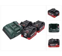 Metabo Set de base 18 V - 3x Batteries 10,0 Ah LIHD + Chargeur ASC 145 système CAS