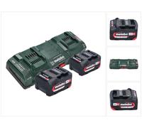 Metabo Set de base 2x batterie Li-Power 18 V 4,0 Ah CAS Li-Ion ( 2x 625027000 ) + ASC 145 DUO double chargeur rapide ( 627495000 )