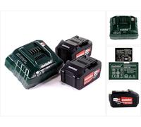 Metabo Set de base 2x Batteries Li-Power 4,0 Ah 18V CAS Li-Ion + Chargeur ASC 55 (2x 625591000) (627044000)