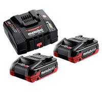 Metabo Set de base 2x bloc batterie LiHDX 18 V 4,0 Ah ( 2x 624974000 ) + chargeur ASC 290 ( 627370000 )