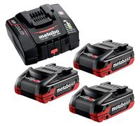 Metabo Set de base 3x bloc batterie LiHDX 18 V 4,0 Ah ( 3x 624974000 ) + chargeur ASC 290 ( 627370000 )