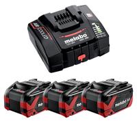 Metabo Set de base 3x bloc batterie LiHDX 18 V 8,0 Ah ( 3x 624975000 ) + chargeur ASC 290 ( 627370000 )