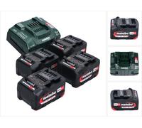 Metabo Set de base 4x Batteries Li-Power 4,0 Ah 18V CAS Li-Ion + Chargeur rapide ASC 145 (2x 625027000) (‭627378000‬)