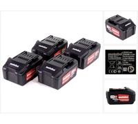 Metabo Set de batterie : 4x Batteries Li-Power 4,0 Ah 18 V CAS Li-Ion - indicateur de capacité de charge (4x 625591000)