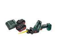 Metabo SSE 18 LTX Compact Scie sabre sans fil 18 V 13 mm + 2x batterie LiHD 5,5 Ah + chargeur