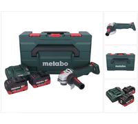 Metabo WPB 18 LT BL 11-125 Quick Meuleuse d'angle sans fil 18 V 125 mm Brushless + 2x batterie 10,0 Ah + chargeur + metaBOX