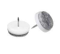 Metafranc 644016 Lot de 8 patins en feutre Ø 20 mm - Avec clou - Blanc - Protection efficace de vos meubles et chaises pour sols délicats/chaises/patins de chaise/de sol - Diamètre : 20 mm