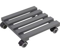 Metafranc 825260 Chariot pour Plantes 300 x 300 mm - Charge maximale 60 kg - Plaque de pin - Gris - Roues TPE avec 2 blocages/Rouleau d'intérieur/Aide au Transport des Plantes / 825260 Gris