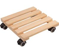Metafranc 825280 Chariot pour Plantes 300 x 300 mm - Charge maximale 60 kg - Plaque en pin - Naturel - roulettes TPE avec 4 blocages/Rouleau d'intérieur/Support de Transport pour Plantes