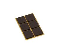 Metafranc Lot de 6 patins en feutre autocollants - 32 x 32 mm - Marron - Protection efficace de vos meubles et chaises - Pour sols délicats - 645206