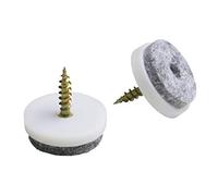 Metafranc Lot de 8 patins en feutre de 20 mm de diamètre - Avec vis - Blanc - Protection efficace de vos meubles et chaises, meubles - Pour sols fragiles, chaises, sols - 644216