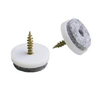Metafranc Lot de 8 patins en feutre de 30 mm de diamètre - Avec vis - Blanc - Protection efficace de vos meubles et chaises, meubles - Pour sols fragiles, chaises, sols - 644276