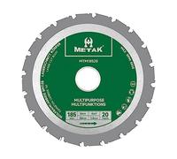 METAK HM - Lame de scie circulaire multifonctionnelle 185 x 30 mm, pour bois, métal, aluminium, lame polyvalente 185 mm, 20 dents pour acier, bague de réduction de 30 mm incluse