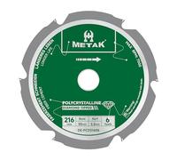 METAK-Lame de scie circulaire expert for fiber cement - 216 x 30 mm - Avec 6 dents diamantées de haute performance (PCD) - Idéal pour fibro ciment, plaques de fibrociment et éternite