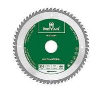 METAK - Lame de scie circulaire HM 210x30mm 64 dents pour aluminium Multi-matériaux Lame de scie 210x30 Idéale pour bois, stratifié, MDF, plastique, et cuivre - Compatible avec Metabo, Bosch & de