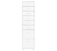 Métal Armoire à dossiers moderne - Classeur mobile - Blanc 28x41x109 cm Métal CC931