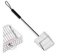 Metal Ash Sifting Shovel - Coal Shovel, Stainless Steel for Fireplaces | 19.69 x 5.12 x 1.77 in | Fireplace Shovel for Outdoor Garden | 304 stainless steel long handle sifter for bbq grill chicken