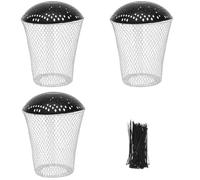 Métal Bac à Compost avec Couvercle Grillagé Ventilé Blanc Enterré | Accès Facile au Compost, Placement Stable, pour Potagers, Jardinières de Balcon et Cultures Racines