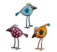 Metal Birds For Garden | 3 Piece Outdoor Fence Wall Art | Patio Metal Bird