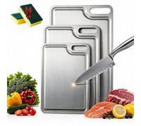 Metal Chopping Board for Kitchens, Rust-Proof Cutting Board (45 * 30) | Metal chopping board, rust-proof, stainless steel, easy clean, non-porous, wave handle, rectangular, dishwasher safe