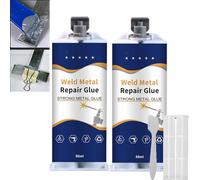 Metal Glue - Weld Metal Repair Glue, colle métallique extra forte, colle instantanée étanche, colle métallique liquide, colle métallique résistante à la chaleur, pâte de réparation de métal (2 pièces)