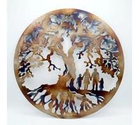 MetalArtWallDecor Arbre de Vie, la Chaleur de Couleur 60 cm, Décoration Murale en métal Famille de 4