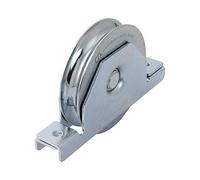 Metalideal Galet de Portail Coulissant Ø 60mm À l'Unité | Support Intérieur, Roue à Gorge Ronde, Profil en U, Rail 10mm, Roulette de Guidage Encastrable Encastré, Charge 100kg